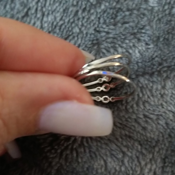 3 White Rhodium Stackable rings 5 - Picture 3 of 8
